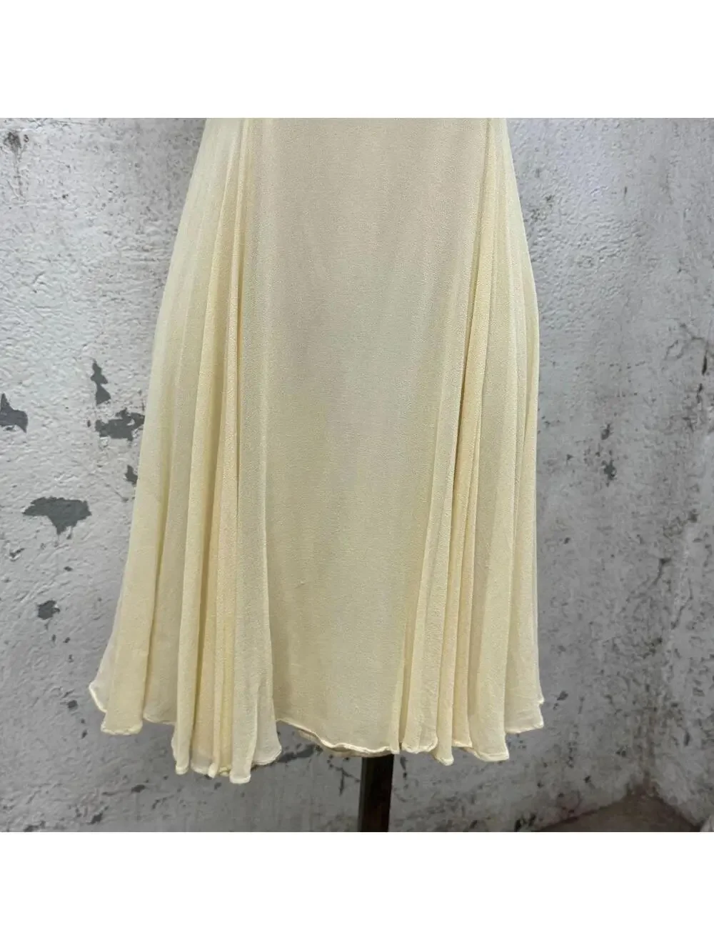 Vintage Marciano Studded Silk Chiffon Babydoll Mini Dress Cream - Picture 3 of 8